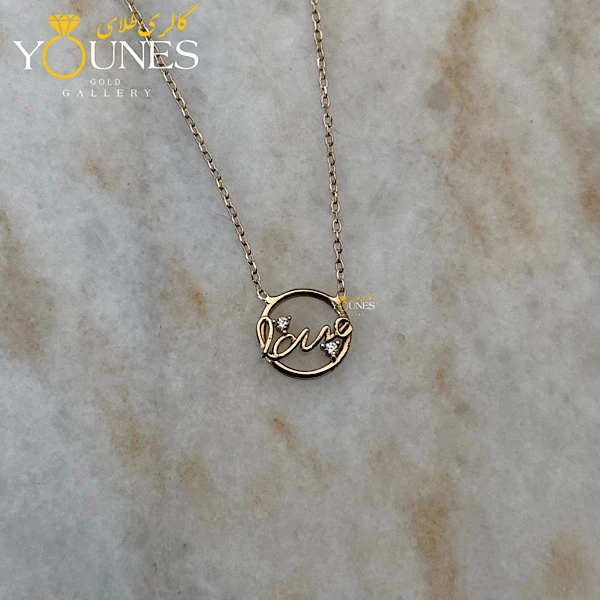 گردنبند طلا love دایره